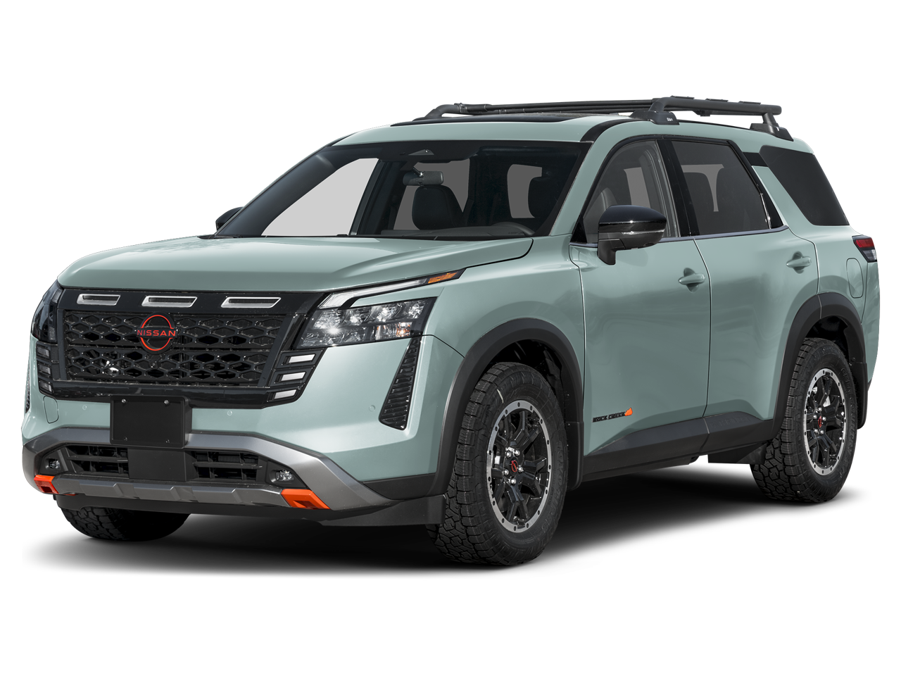 2026 Nissan Pathfinder Rock Creek in Baltic Teal — front three-quarter view