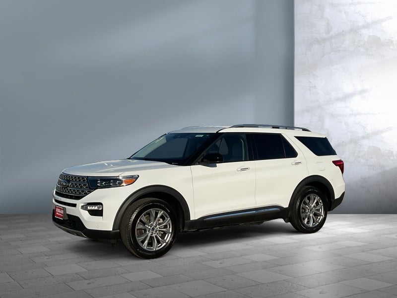 2024 Ford Explorer Limited in Oxford White — front three-quarter view