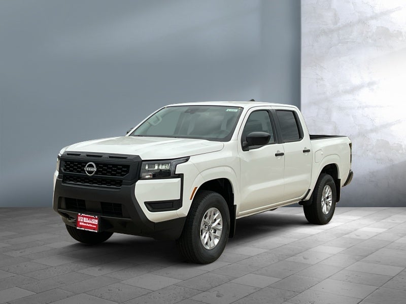 2026 Nissan Frontier Crew Cab S in Glacier White — front three-quarter view