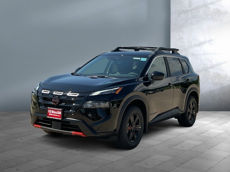 2026 Nissan Rogue Rock Creek in Super Black — front three-quarter view